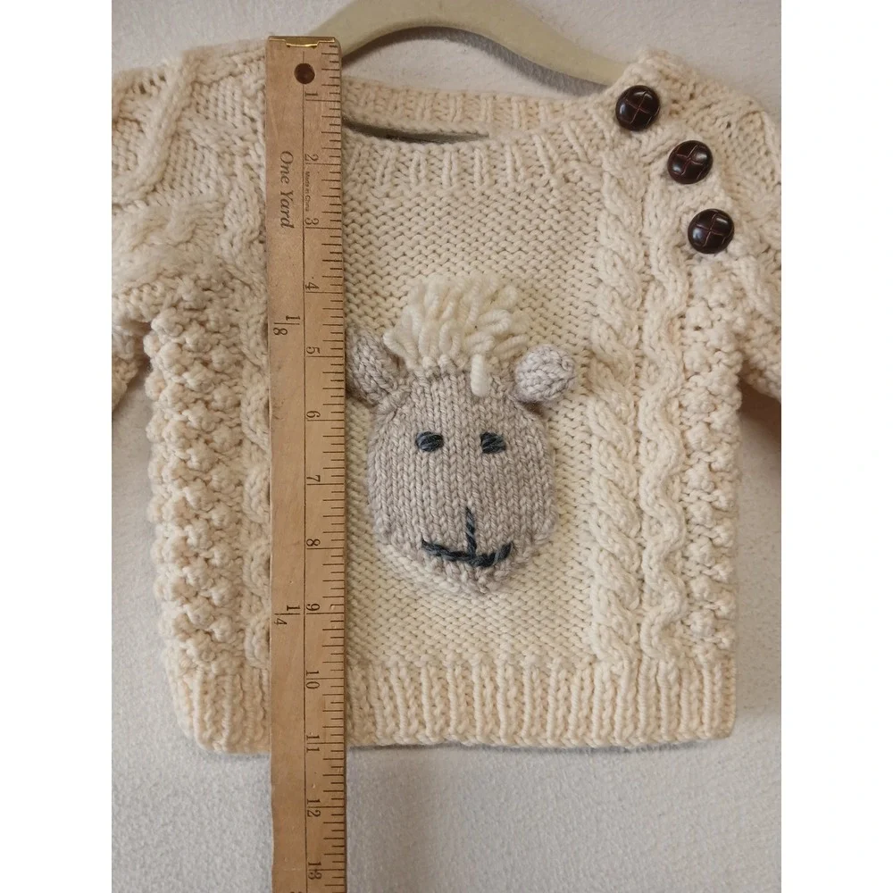 Aran islands Ireland wool sheep sweater baby thick chunky knit small